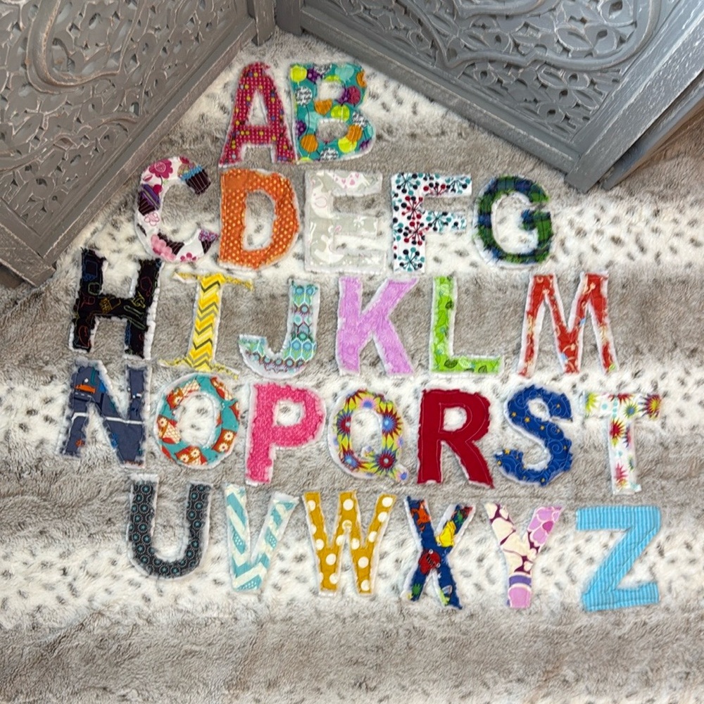 Handmade colorful fabric alphabet letters terrycloth educational sensory toys